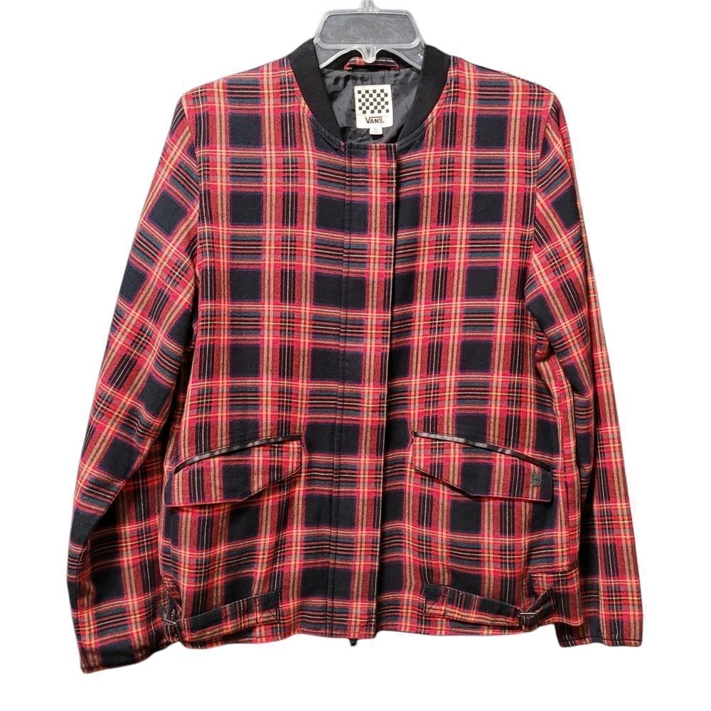 Vans Black/Red Plaid Bomber Jacket XL